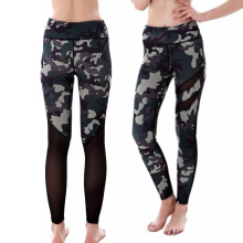 Bonne qualité pas cher sport fitness camouflage leggings yoga pantalons avec maille